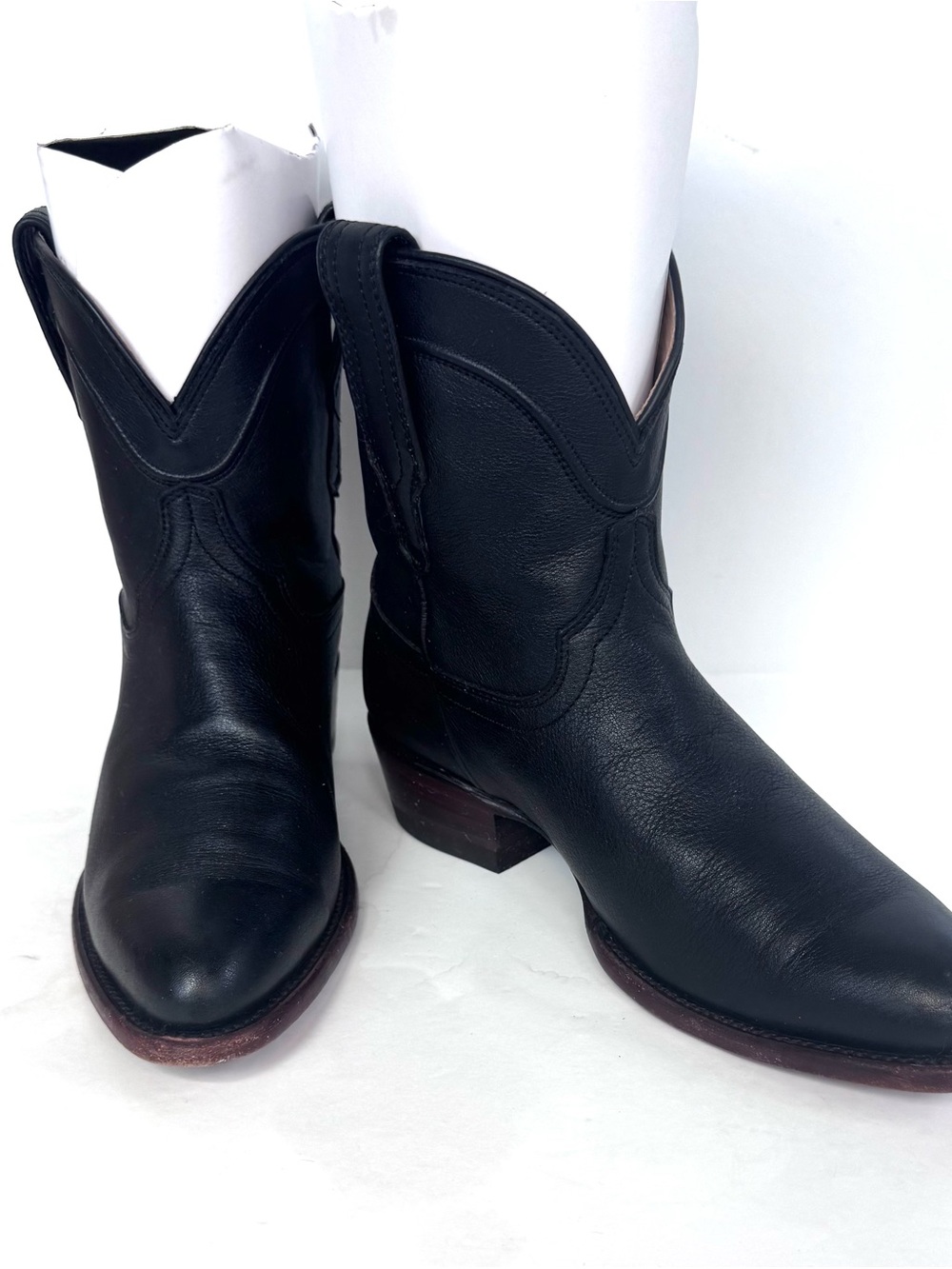 Tecovas The Annie Black Leather Western Ankle Boots Women’s 6.5 B Handmade